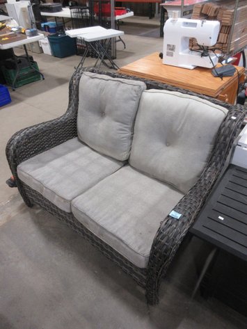 Image for Wicker loveseat with cushions