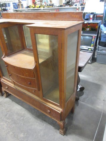 Image for Tiger Oak display cabinet with drawers