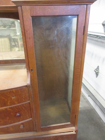 Image for Tiger Oak display cabinet with drawers