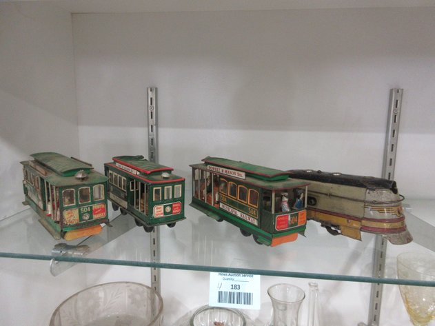 Image for (4) Made in Japan tin friction train cars