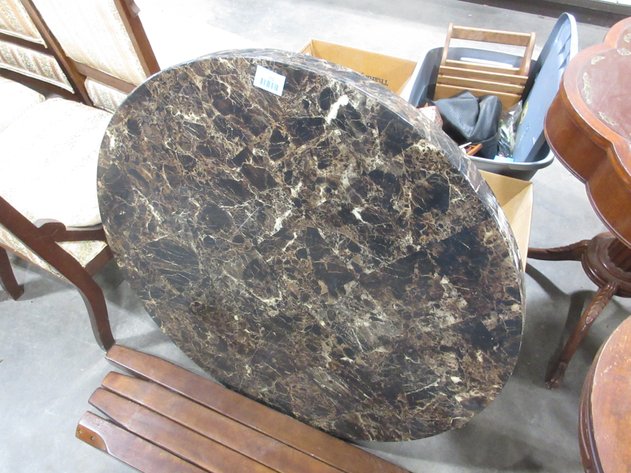 Image for Faux marble round table, legs need attaching