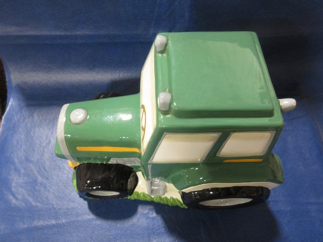 Image for Ceramic John Deere tractor cookie jar