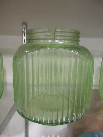 Image for Green glass kitchen jar