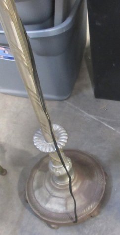 Image for Cast metal floor lamp with barrel shade