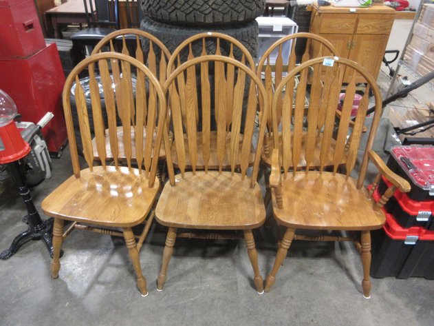 Image for (6) Wooden spoon back chairs