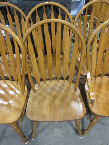 Image for (6) Wooden spoon back chairs
