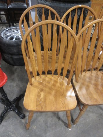 Image for (6) Wooden spoon back chairs