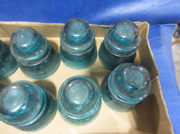 Image for (8) Blue glass insulators