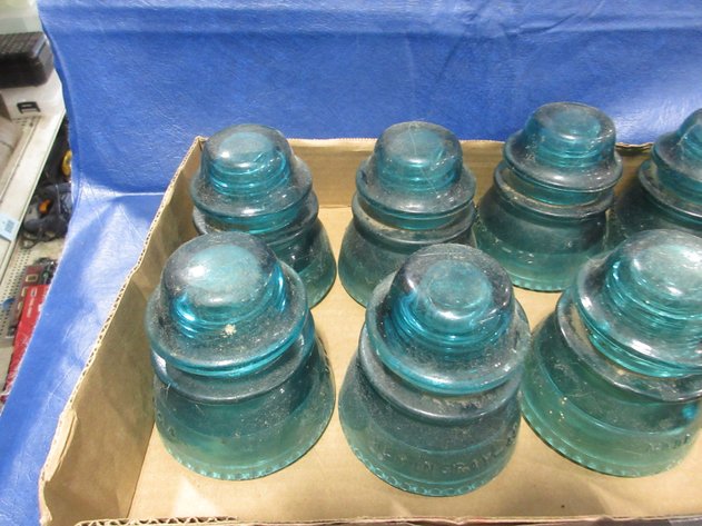 Image for (8) Blue glass insulators