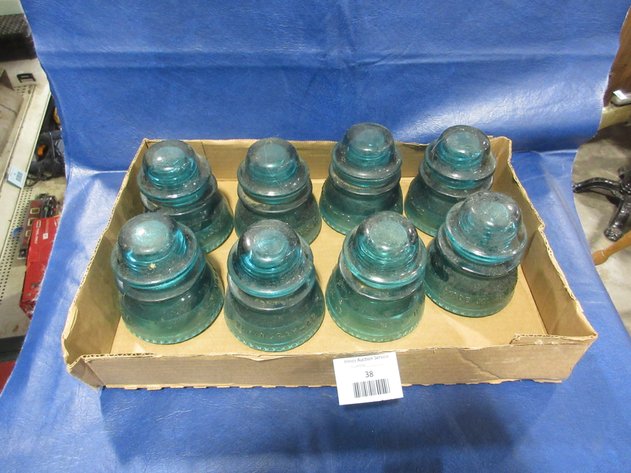 Image for (8) Blue glass insulators