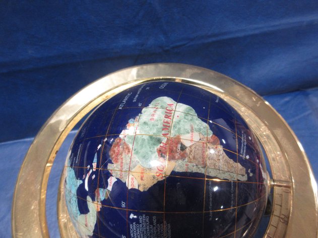 Image for Semi precious stone World Globe on stand