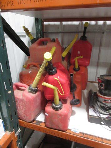 Image for Group of red plastic gas cans
