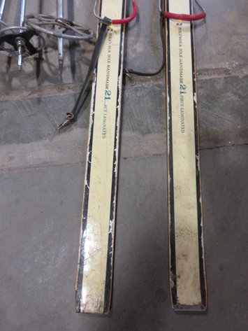 Image for Set of Aspen wooden skis with poles