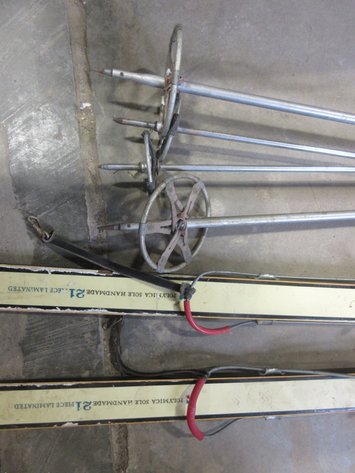 Image for Set of Aspen wooden skis with poles