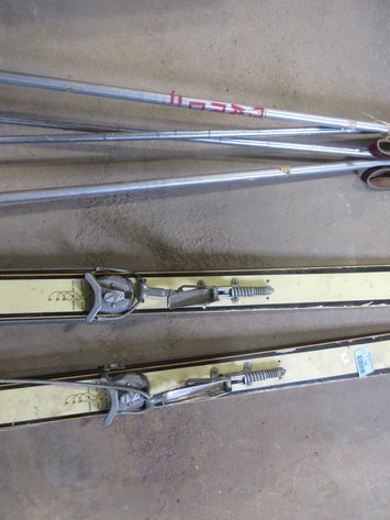 Image for Set of Aspen wooden skis with poles