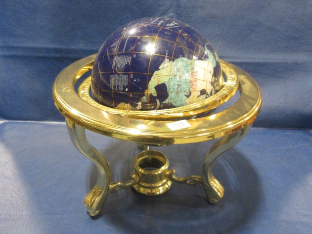 Image for Semi precious stone World Globe on stand