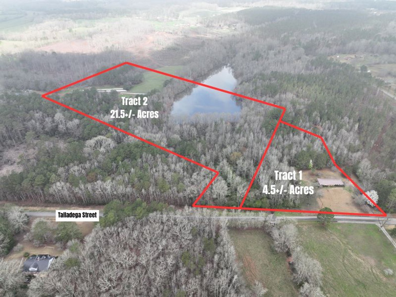Image for Unrestricted 21± Acres w/ 7± Acre Shared Lake + Brick Home on 4.5± Acres – Online Auction