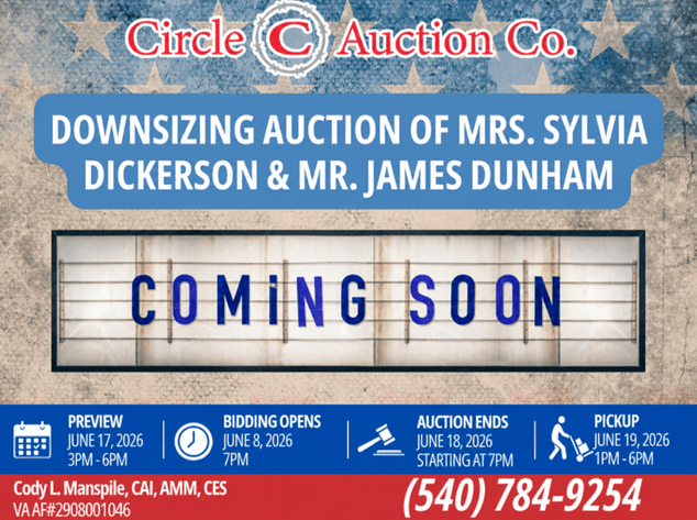 Image for COMING SOON! DOWNSIZING AUCTION OF MRS. SYLVIA DICKERSON & MR. JAMES DUNHAM