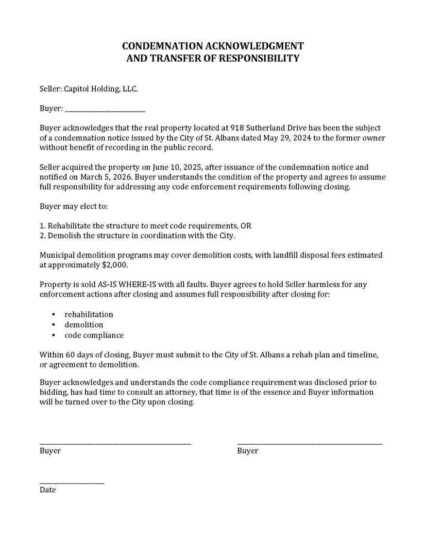 Image for SOLD - 2 Car Garage with Apartment in St. Albans Selling to the Highest Bidder