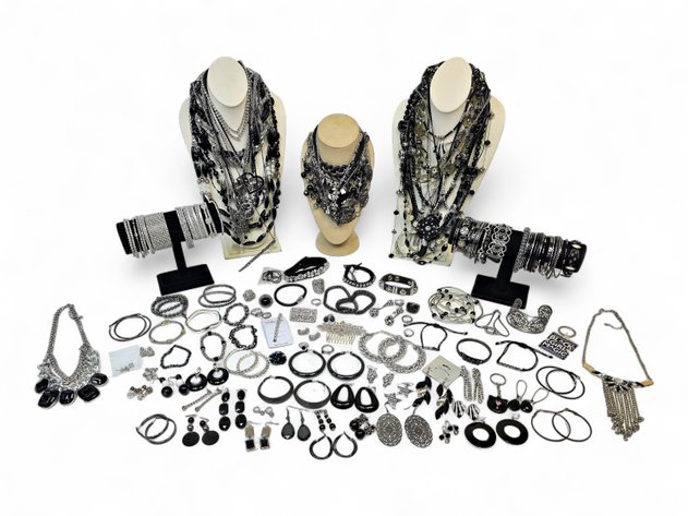 Black & White Stone Necklace, Bracelets, Earrings & More