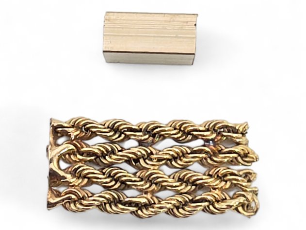 10k Yellow Gold Scrap w/ 5.18 Gram Platinum Bar