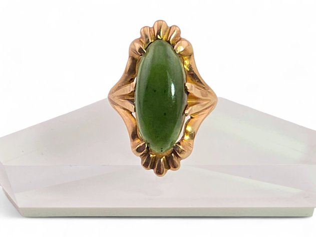 10k Yellow Gold & Jade Cocktail Ring