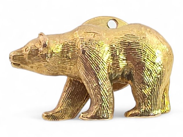 10k Yellow Gold Bear Convertible Pendant/Pin