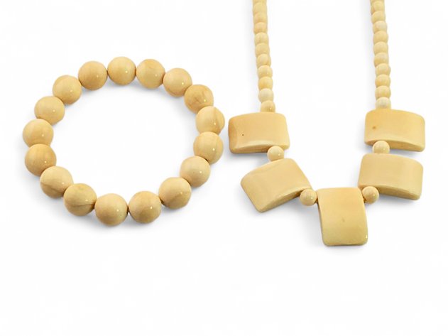 Walrus Ivory Beaded Necklace & Bracelet