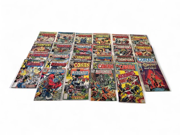 28x Marvel Champions, The Micronauts & Conan The Barbarian Comic Books