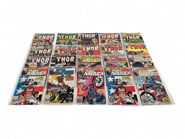 20x Marvel The Mighty Thor & Team America Comic Books
