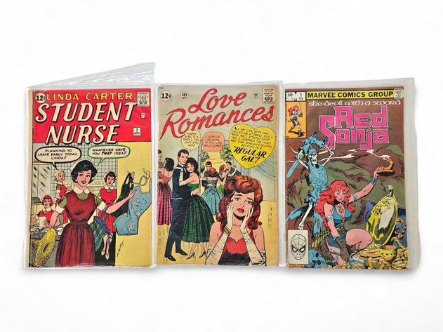 Linda Carter, Student Nurse, Love Romances & Marvel's Red Sonja: She-Devil with a Sword Comic Books