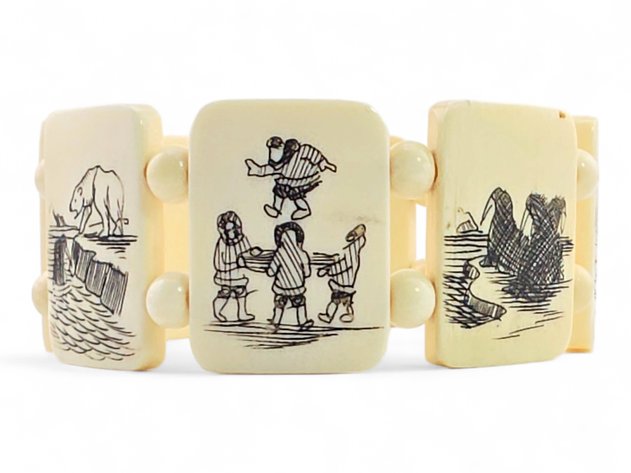 Mammoth Ivory Scrimshaw Story Bracelet