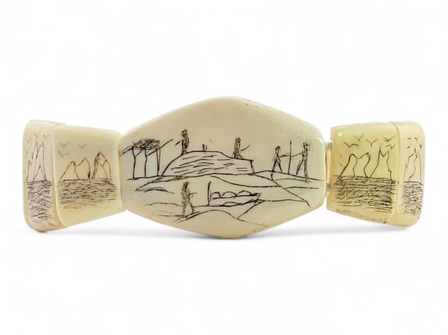 Walrus Ivory Whale Hunt Story Bracelet
