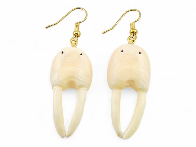 Walrus Ivory & Baleen Walrus Earrings