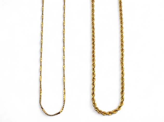 14k Yellow Gold Necklace Chain & Bracelet