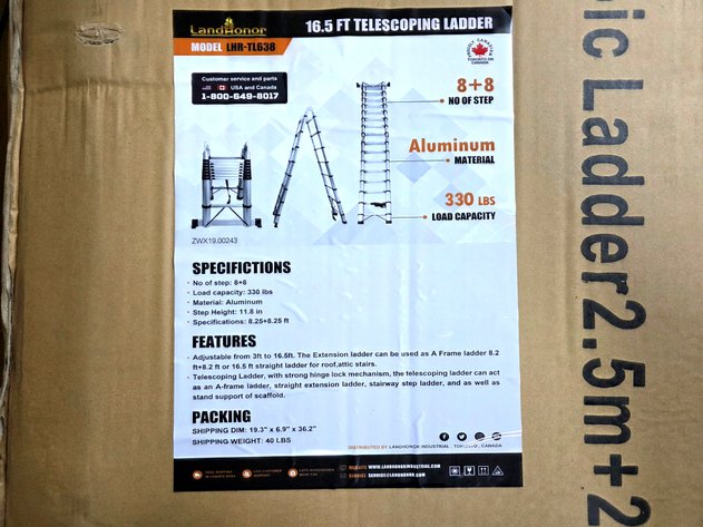 16.5' Telescoping Ladder - LandHonor - LHR-TL638