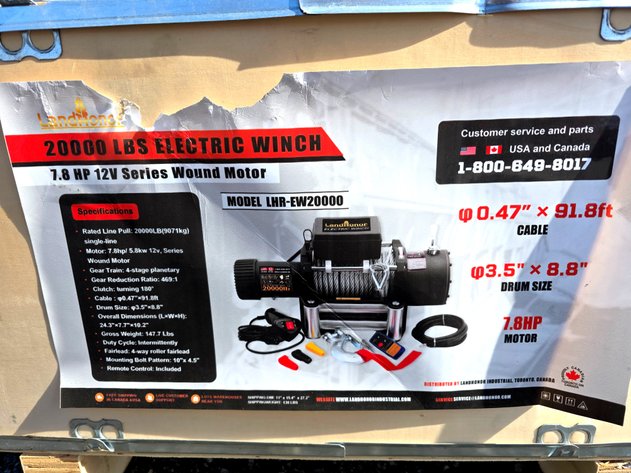 20,000LB Electric Winch - LandHonor - LHR-EW20000