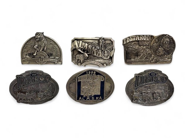 Alaska Silver Anniversary & Iditarod Belt Buckles