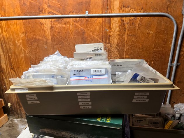 Container with Gaskets, Exhaust Components & More