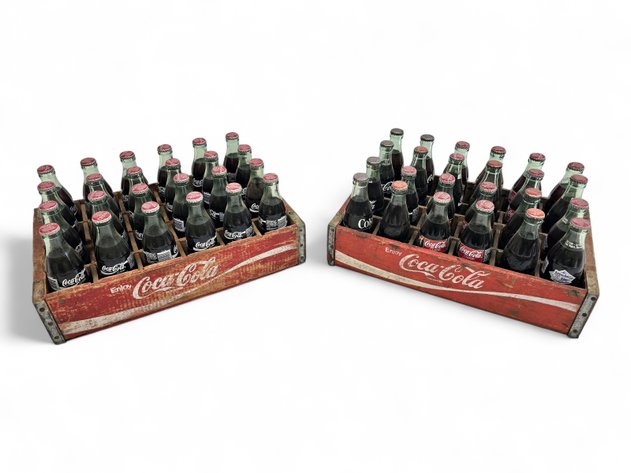 Coca-Cola Crates w/ Commemorative & More Bottles