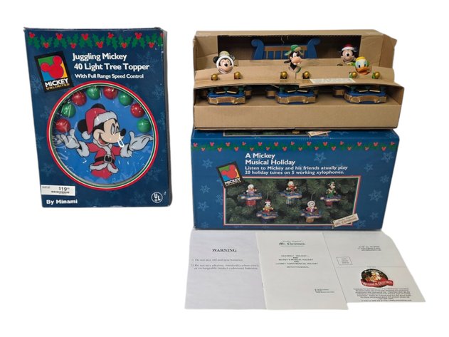 Juggling Mickey Tree Topper & A Mickey Musical Holiday Set