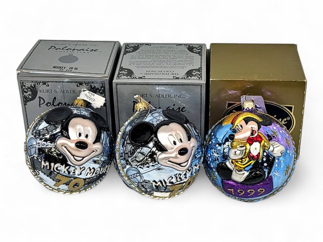 1999 & 70th Anniversary Mickey Mouse Ornaments