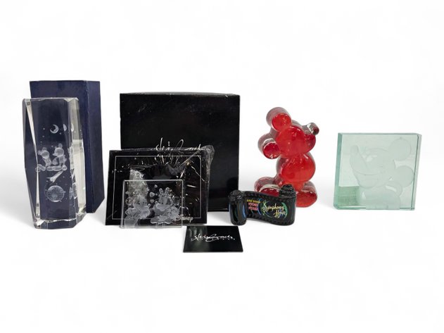 Robert Guenther & Steinback Mickey Mouse Etched Glass Blocks & More