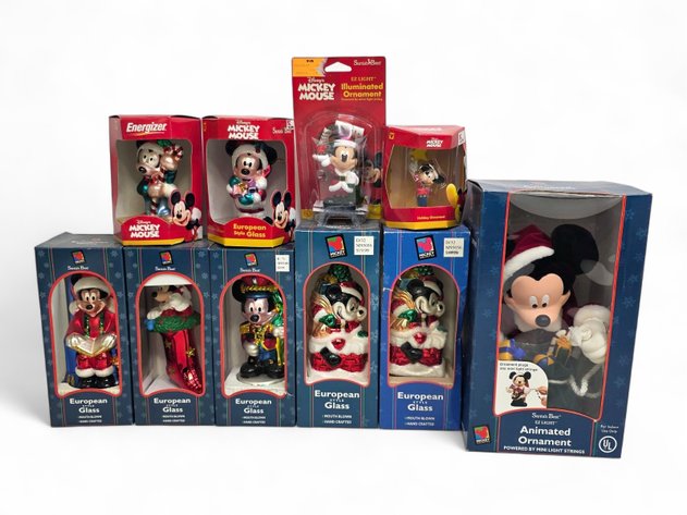 10x Disney's Mickey Mouse & Mickey Mouse Unlimited Ornaments