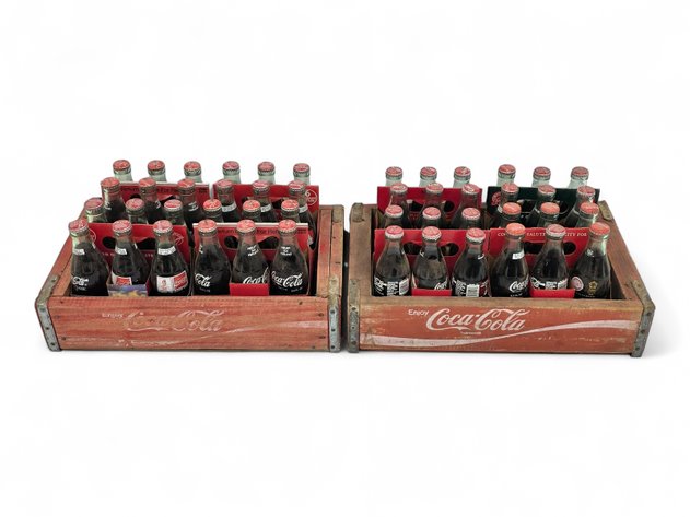 Coca-Cola Delivery Crates w/ 48x Full Glass Bottles