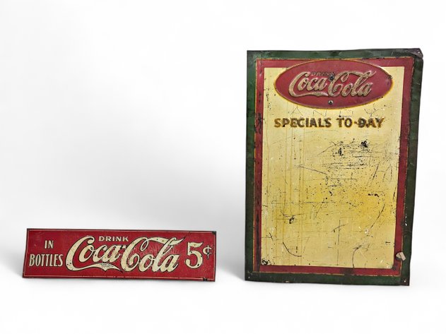 1930s Coca-Cola Metal Sign & Menu Board