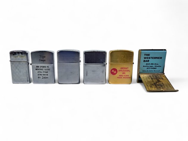 Champ & Zippo Lighters & The Westerner Bar Matchbook Holder