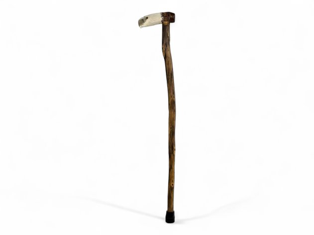 Walking Stick w/ Carved Antler Eagle Head Handle