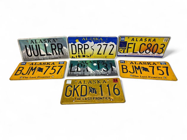Alaska Aurora Borealis, Gold Rush & Statehood Centennial & More License Plates