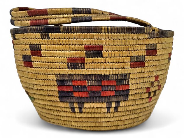 Yup'ik Coiled Grass Gathering Basket